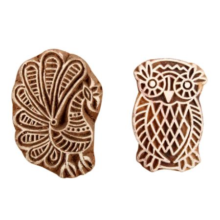 Set of 2 Piece New Mix Wooden Printing Block